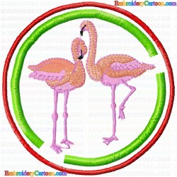 Flamingos 5 Embroidery Design