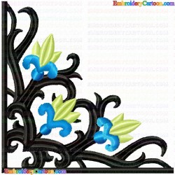 Floral Filigree Corners 15 Embroidery Design