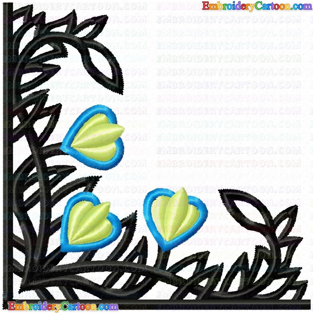 Floral Filigree Corners 18 Embroidery Design
