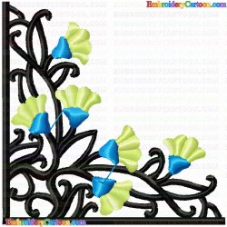 Floral Filigree Corners 2 Embroidery Design