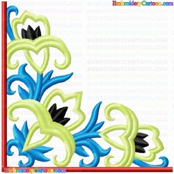 Floral Filigree Corners 5 Embroidery Design