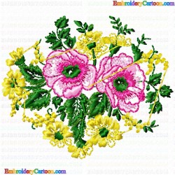 Flowers and Tree 1010 Embroidery Design