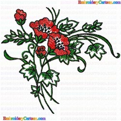 Flowers and Tree 1023 Embroidery Design