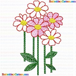 Flowers and Tree 1045 Embroidery Design