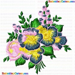 Flowers and Tree 1052 Embroidery Design