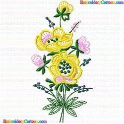 Flowers and Tree 1075 Embroidery Design