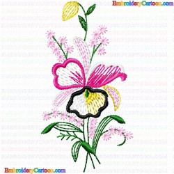 Flowers and Tree 1080 Embroidery Design