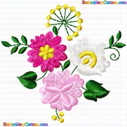 Flowers and Tree 1104 Embroidery Design