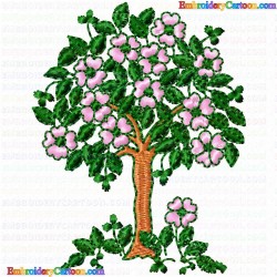 Flowers and Tree 1111 Embroidery Design