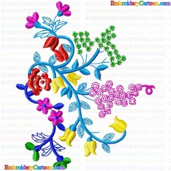 Flowers and Tree 113 Embroidery Design