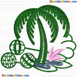 Flowers and Tree 1145 Embroidery Design