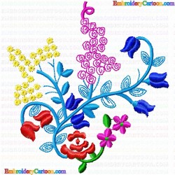 Flowers and Tree 116 Embroidery Design