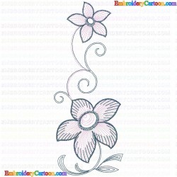 Flowers and Tree 1194 Embroidery Design