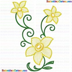 Flowers and Tree 1195 Embroidery Design