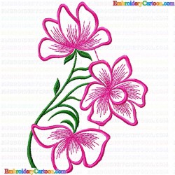 Flowers and Tree 1208 Embroidery Design