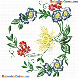 Flowers and Tree 1220 Embroidery Design