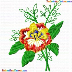 Flowers and Tree 128 Embroidery Design