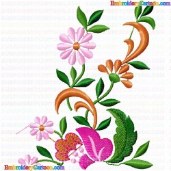 Flowers and Tree 1307 Embroidery Design