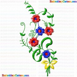 Flowers and Tree 131 Embroidery Design