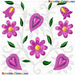 Flowers and Tree 1391 Embroidery Design