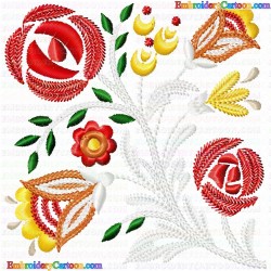 Flowers and Tree 1392 Embroidery Design