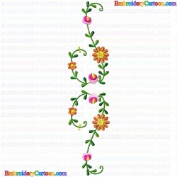 Flowers and Tree 141 Embroidery Design