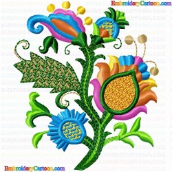 Flowers and Tree 1451 Embroidery Design