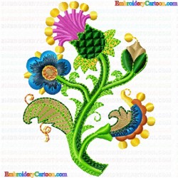 Flowers and Tree 1459 Embroidery Design