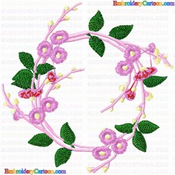 Flowers and Tree 1461 Embroidery Design