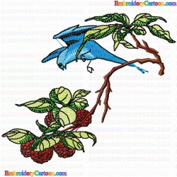 Flowers and Tree 1472 Embroidery Design