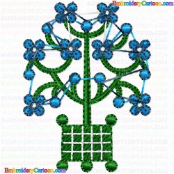 Flowers and Tree 1484 Embroidery Design