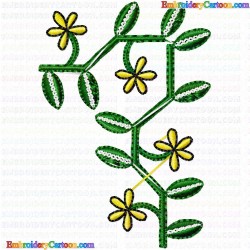 Flowers and Tree 1486 Embroidery Design