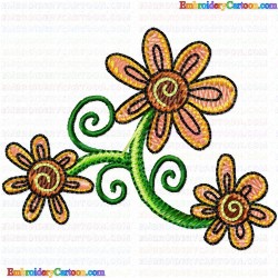 Flowers and Tree 1515 Embroidery Design