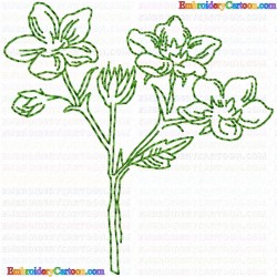 Flowers and Tree 1563 Embroidery Design