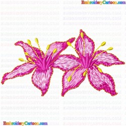 Flowers and Tree 1594 Embroidery Design