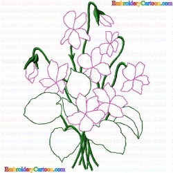 Flowers and Tree 1621 Embroidery Design