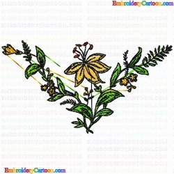 Flowers and Tree 1640 Embroidery Design