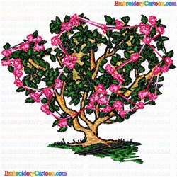 Flowers and Tree 1669 Embroidery Design