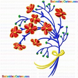 Flowers and Tree 166 Embroidery Design