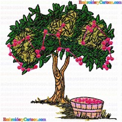 Flowers and Tree 1674 Embroidery Design