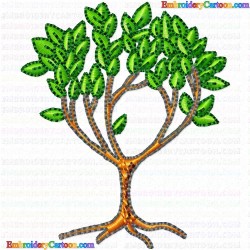 Flowers and Tree 1748 Embroidery Design