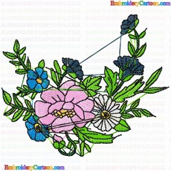 Flowers and Tree 1752 Embroidery Design