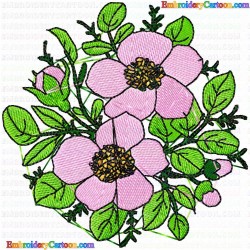 Flowers and Tree 1753 Embroidery Design