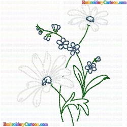 Flowers and Tree 1766 Embroidery Design