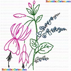 Flowers and Tree 1767 Embroidery Design