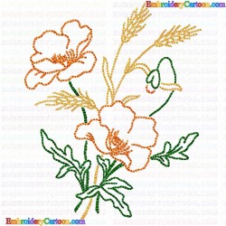 Flowers and Tree 1770 Embroidery Design