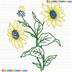 Flowers and Tree 1772 Embroidery Design