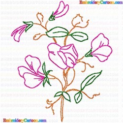 Flowers and Tree 1773 Embroidery Design