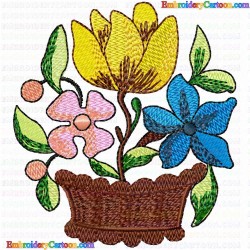 Flowers and Tree 1795 Embroidery Design