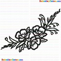 Flowers and Tree 1886 Embroidery Design